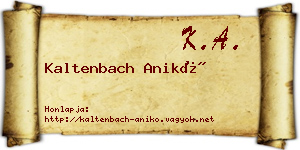 Kaltenbach Anikó névjegykártya